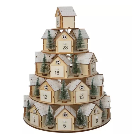Hobby Lobby advent calendar house village rotating light up DIY wood - Picture 3 of 9